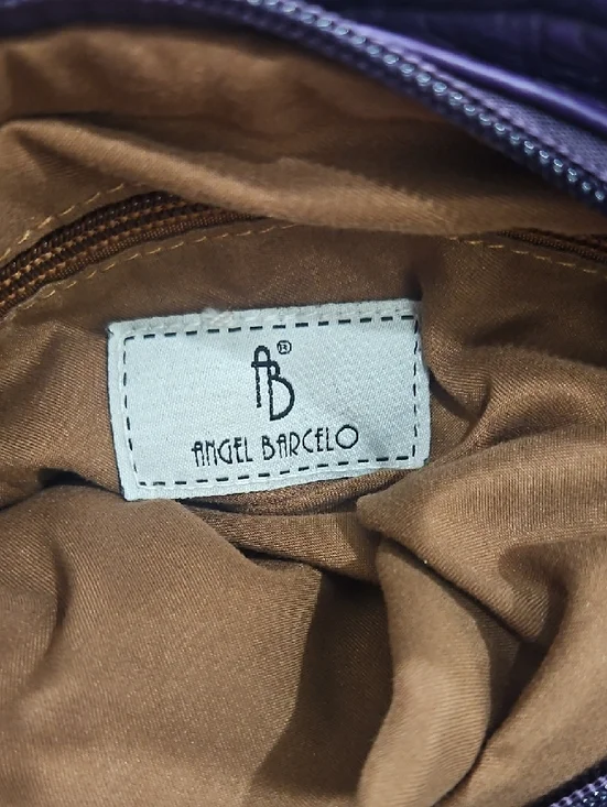 Angel BarceloPurple Quilted Crossbody SatchelThe Bag Has Two Flaws In Pictures. - Picture 2 of 6